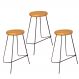 Kit 3 Banqueta Banco | Banqueta Aço Média Cozinha Bar Balcão 61cm Pinus