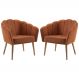 Kit 2 Poltronas Decorativas Pes Tauari 7049 Veludo Caramelo Dmobiliario