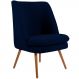 Poltrona Decorativa Fixa Pés Palito Pérsia D02 Veludo Azul Marinho C-287 - Lyam Decor