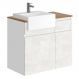 Balcão Gabinete Para Banheiro Suspenso 80cm Moira B06 Branco Cristal Noce Amêndoa - Lyam Decor