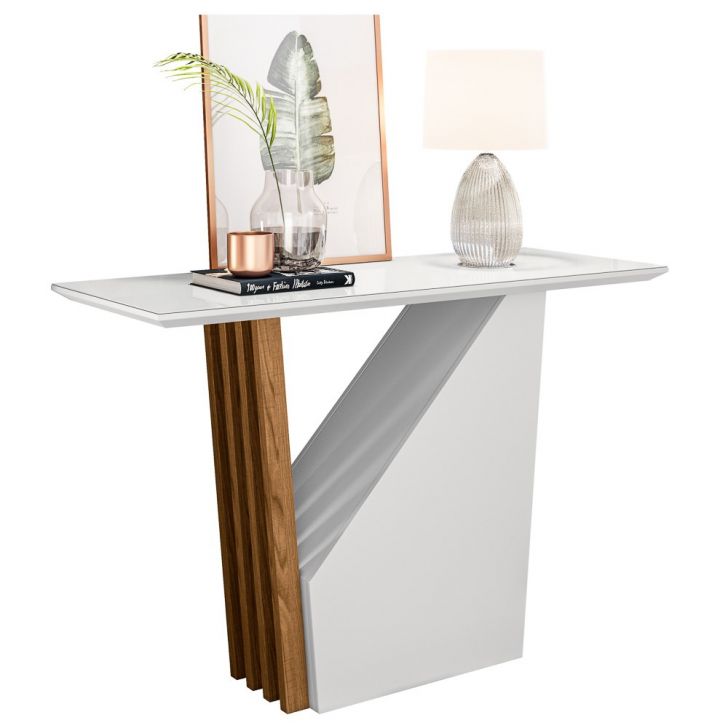 Aparador Para Sala de Estar Venetti N02 Ypê/Off White - Mpozenato