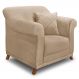 Poltrona Para Sala de Estar Vênus Suede Pés Castanho - Pallazio