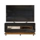 Rack Para TV 60 Polegadas Pose Preto Gloss Tronco Ripado Com Espelho DJ Moveis