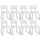 Kit 08 Cadeiras Decorativas Para Sala De Jantar Allana L02 Facto Branco - Lyam Decor