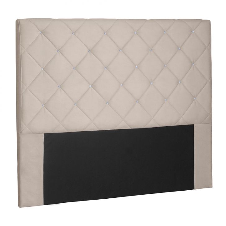 Cabeceira Casal Tânia Suede Bege