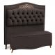Cabeceira e Calçadeira Baú Cama Box Casal King Size Belize 195cm Veludo Chocolate - Desk Design