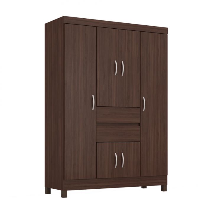 Guarda-roupa Casal Ecom 6 Portas 2 Gavetas Café