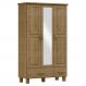 Guarda Roupa Madeira Maciça 3P 2G Espelho 119 cm 1141 Freijo Milani Store