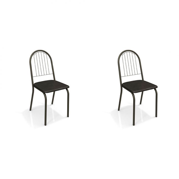 Conjunto Com 2 Cadeiras Noruega Bronze E Preto