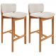 Kit 02 Banquetas Alta Para Cozinha Sala de Jantar Bar Dara L02 Linho Cru - Lyam Decor