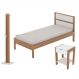 Quarto Solteiro 3 Peças CM8004 AZ1016 AZ1018 QT1 Amendoa Branco Tecno Mobili