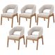 Kit 05 Cadeiras de Jantar e Estar Living Estofada Lince L02 Bouclê Cru - Lyam Decor