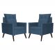Kit 02 Poltronas Ligia Requinte Suede Azul Royal - DS Estofados
