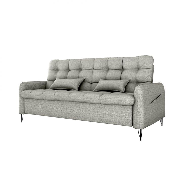 Sofá-Cama Casal 3 Lugares Pillar Linho Cinza