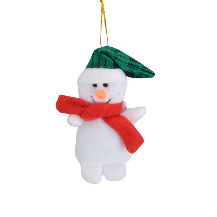 Enfeite Natalino para Árvore Espressione Boneco de Neve Branco 11 cm