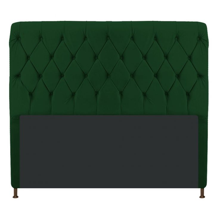 Cabeceira Estofada Cristal 160 cm Queen Size Com Capitonê Suede Verde - Amarena Móveis