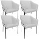 Kit 4 Cadeiras Para Sala de Jantar Estar Living Olívia L02 Linho Cinza - Lyam Decor