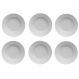 Kit 6 Pratos Fundos de Jantar 23cm Porcelana Branco Germer Diamante Mesa Posta