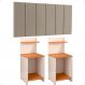 Kit 2 Mesas Cabeceira Fantasy Off White/Cinamomo Mesinha Organizadora Prateleira Painel Suspenso Cama Box Queen Size 1,60 Bege Suede - Lojas RPM