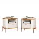 Jogo de Mesa de Cabeceira Bali Off White Nature Bronze
