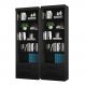 Livreiro Turim com Prateleiras para Livros Preto Fosco (2 Unidades)