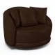 Poltrona Decorativa Para Sala de Estar Base Giratória Witta M03 Corano Marrom - Lyam Decor