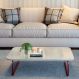 Mesa de Centro Retangular com Tampo de Vidro Roma Off White e Rosê Gold