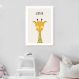 Quadro Infantil Didático Girafa 60x43 Caixa Branco