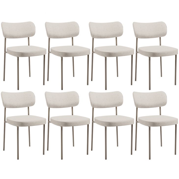 Kit 08 Cadeiras Estofadas Para Sala De Jantar Melina Base Arena L02 Linho Cru - Lyam Decor