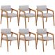 Kit 06 Cadeiras Para Sala de Jantar Estar Living Giorgia L02 Linho Cinza - Lyam Decor