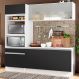 Cozinha Compacta Madesa Topazio com Balcão e Tampo - Branco/Preto