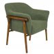 Poltrona Luna Base Madeira Castanho Poliéster Bouclé Verde - Nexta Casa