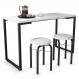 Conjunto Mesa de Cozinha Prattica Industrial 120cm com 2 Banquetas F02 Branco - Mpozenato