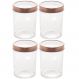 Kit 4 Potes de Vidro Lyor 500ml com Tampa de Acrílico Rosé G