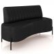 Sofá Chaise 2 Lugares Sala Living 135cm Pés Industrial Cayman K01 Couríssimo Preto - Lyam Decor