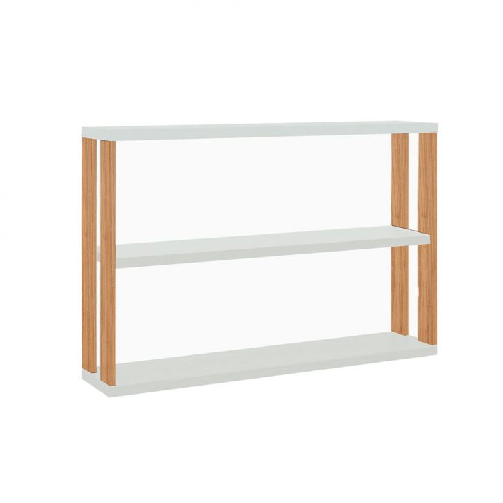 Nicho Retangular Lanes 100% MDF Off White e Freijó