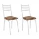 Kit 2 Cadeiras de Cozinha Luisiana Estampado Rattan Bege Pés de Ferro Branco - Pallazio