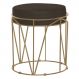 Puff Decorativo Sala de Estar Base Gold Chloe Suede Marrom G41 - Gran Belo