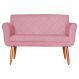 Namoradeira Decorativa Isabela Pés Palito Suede Rosa - DS Estofados