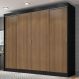 Guarda-Roupa Casal Madesa Austin 4 Portas de Correr 3 Gavetas - Preto/Rustic