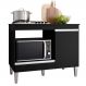 Balcão Cooktop Carla 105cm com 1 Porta Preto - AJL Móveis