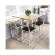 Conjunto Mesa Pinus 4 Cadeiras Estofado Industrial White e Marrom