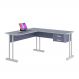 Mesa em L com 2 Gavetas Rael Azul