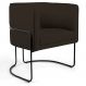Poltrona Decorativa Fixa Base de Aço Preto Betina D02 Corano Marrom C-34 - Lyam Decor