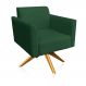 Poltrona Giratória Marisa Suede Verde Base Madeira MA30 D'Rossi