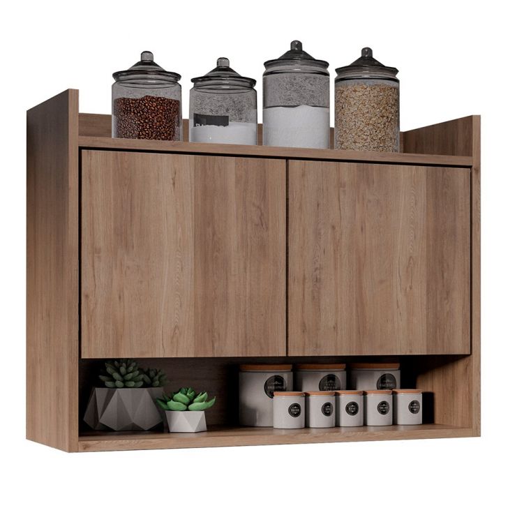 Armário de Cozinha Aéreo 71cm 2 Portas 1 Nicho Ceci Z34 Freijó - Mpozenato