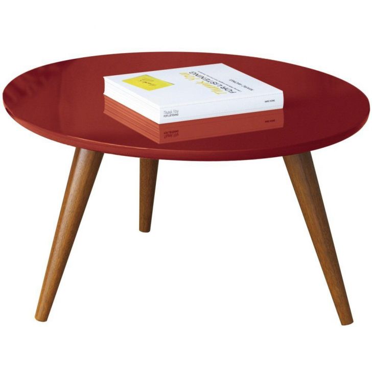 Mesa De Centro Decorativa Sofia B01 Vermelho Pés Palito - Lyam Decor