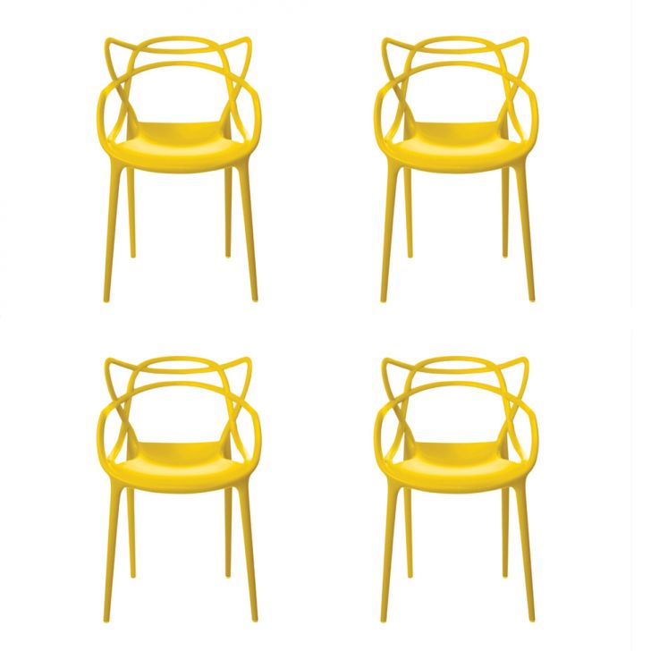 Conjunto de 4 Cadeiras Allegra Amarela