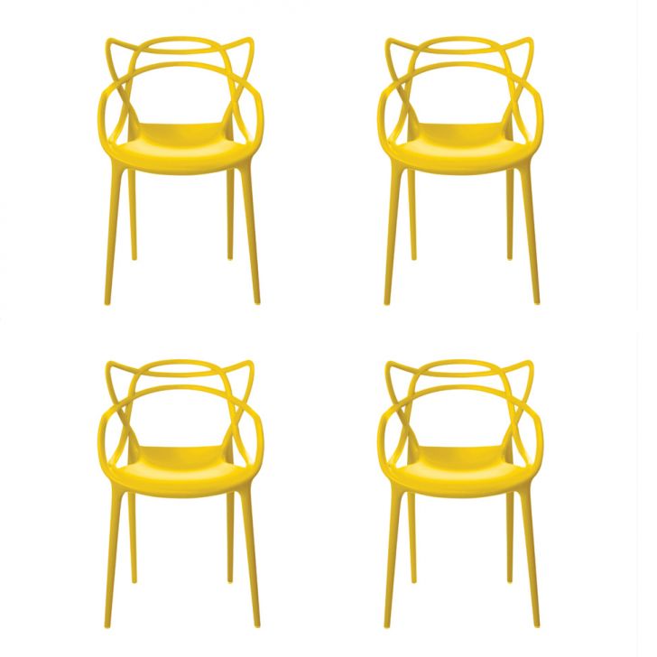 Conjunto de 4 Cadeiras Allegra Amarela