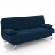 Sofá Cama para Sala de Estar Quarto 193cm Lia M03 Veludo Azul Marinho - Lyam Decor